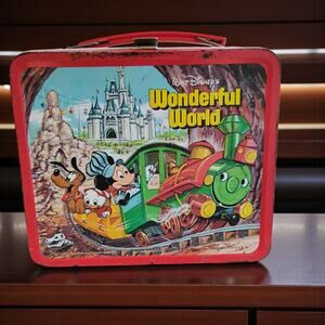 Walt Disney 🍴🐭Aladdin Wonderful World on Ice Lunch Box Retro Lunchbox